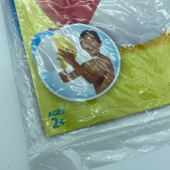 Play Day Beach Balls Set of 2 Red White Plastic Blow Up - Picture 3 of 6